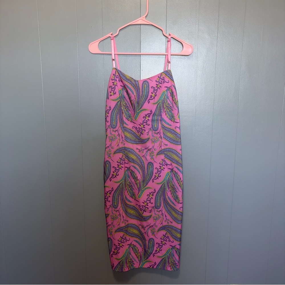 Vintage y2k One Clothing Pink Paisley Sleeveless Dress Medium